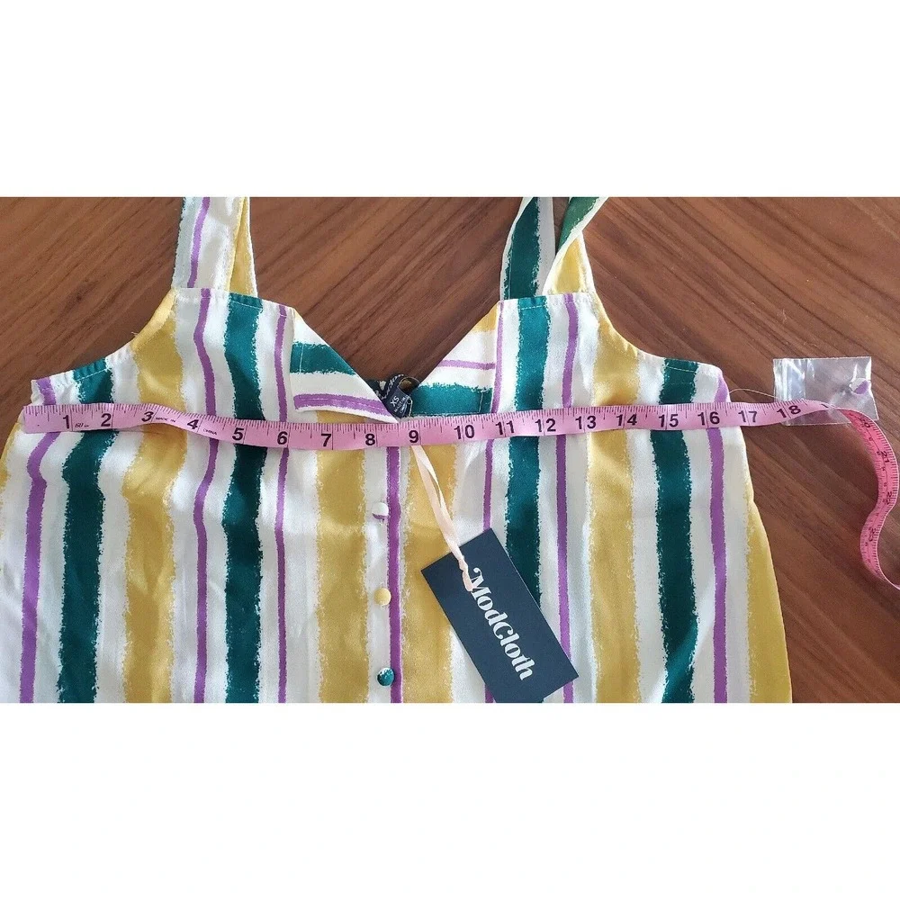 Modcloth One Affogato Button Up Top Wide Tank Straps XS - Picture 7 of 7
